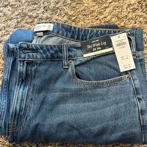 Abercrombie curve love wide leg jeans size 33S NWT